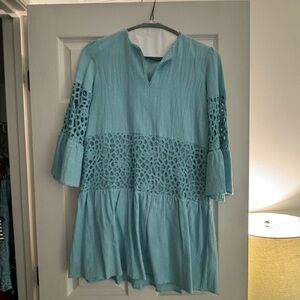 Tyler Boe Light Blue Long Sleeve Dress